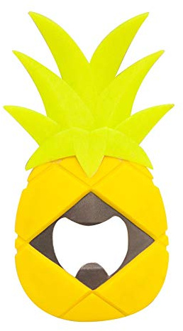 CKB Ltd® Pineapple Novelty Bottle Opener - Ideal for Cocktail Parties - Made from Silicone and Stainless Steel