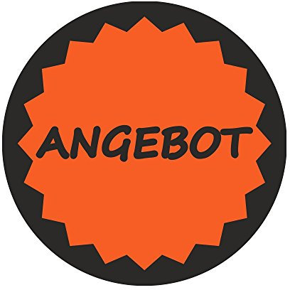 Aktionsetiketten ANGEBOT mit Rand - Durchmesser 30 mm - Leuchtrot - 1.000 Stück (3)