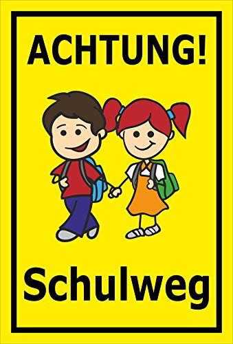 Melis-Folienwerkstatt Schild - Schul-Weg - 15x10cm | 3mm Aluverbundplatte – S00042-002-C - 20 Varianten