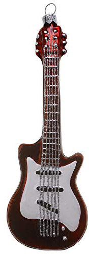 Hamburger Weihnachtskontor® - Christbaumschmuck - E-Gitarre weinrot-weiß