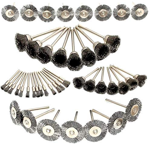 45PC Wire Brushes for Drill Set Stainless Steel Wheel Brushes Dremel Accessories for Rotary Tools - Grinding, Sanding, Polishing