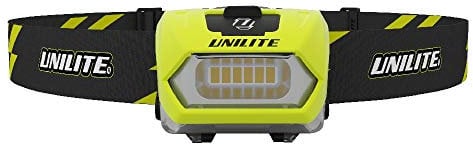 Unilite PS-HDL6R USB Rechargeable Dual Power Helmet Mountable LED Head Torch | 350 Lumen | Micro USB Charging Cable Included | 3 to 59 Hours Run Time