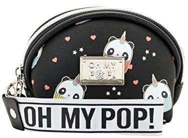 Oh My Pop! Pandicorn-Porte-monnaie Ovale, Noir