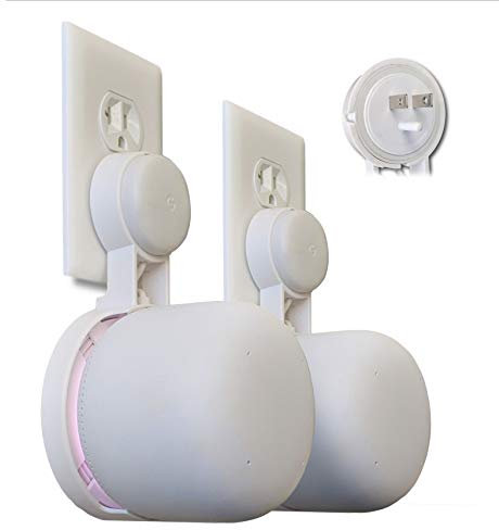 Nest WiFi Point Genie: The Simplest Lowest Profile Outlet Holder Mount for Google Nest WiFi Point | Reinforced Support | Great Sound | Open Access | No Messy Screws! (2-Pack)