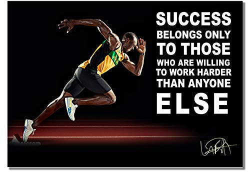 Usain Bolt Success Belongs A3 ungerahmt Jamaican Sprinter Running Sport Zitat Poster Motivation Inspiration Foto Bild