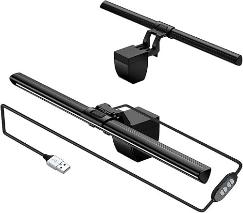 SOONCOR Lampe pour Écran d’Ordinateur Barre Lumineuse à LED dont la Luminosité et la Teinte Réglable avec Lumière de Couleurs Températures Soins Oculaires pour Travail de Bureau
