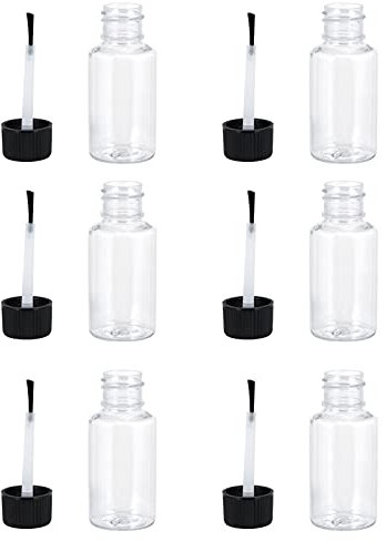 Beaupretty Nagellack Container 20Ml Nagellack Glasflaschen Klar Leere Nagellack Flasche mit Pinsel 12Pcs