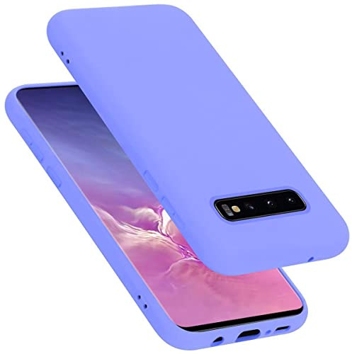 Cadorabo Hülle kompatibel mit Samsung Galaxy S10 Plus Hülle Silikon Handyhülle für Galaxy S10 Plus Case aus flüssigem Silikon- Kratzfeste und stoßfeste dünne TPU Schutzhülle - Liquid HELL LILA