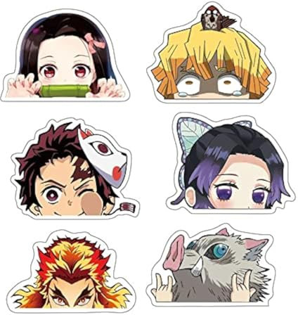 6 x 14 cm große japanische Anime-Auto-Aufkleber und Aufkleber für Auto, Fenster, Tür, Laptop, Wasserflasche, Motorrad, Tablet, Handy-Dekoration