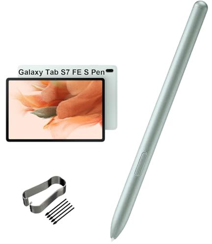 Ersatz-Eingabestift für Samsung Galaxy Tab S7 FE SM-T730, SM-T733, SM-T736B,Galaxy Tab S7,Tab S7+ Plus,Tab S7 FE S Pen Ersatz Stift+ Spitzen/Federn, ohneBluetooth (Mystic Green)