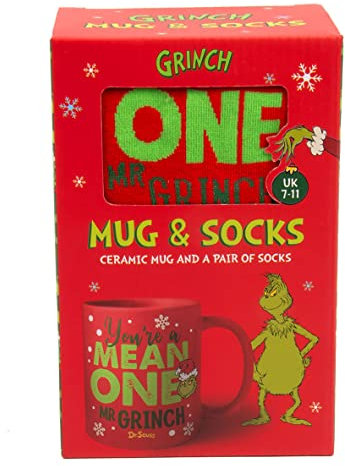 The Grinch Red Mug & Sock Set