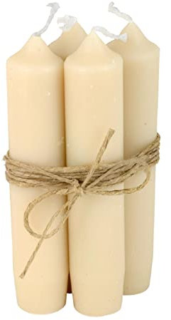 4er Pack Stabkerzen H:11 cm Ø:2,2 cm div. Farben Brenndauer 4,5 Stunden Kerze Advent Weihnachten Deko, Farbe:Creme