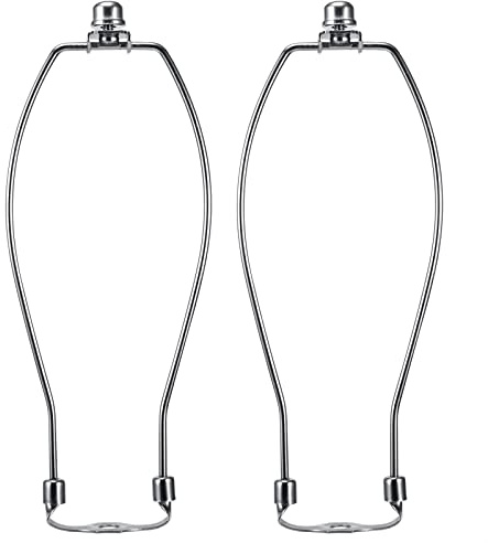 25,4 cm Nickel-Lampenhalter-Set, Ersatz mit Endstück und abnehmbarem, leichtem Sattelfuß, Packung 2 Harps für Lampen, DIY-Beleuchtung, Zubehör, Hornrahmen, Lampenschirm-Halterung