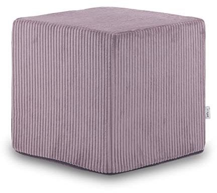 Ecopuf Block Sitzhocker Fußhocker aus Cordstoff – komplett abnehmbar – quadratischer Hocker, gepolstert, für den Innenbereich, 40 x 40 cm