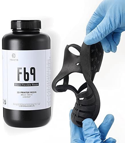 Resione F69 Flexibles 3D-Druckerharz, 405 nm UV-härtend, DLP LCD MSLA Harz Gummi wie TPU als Photopolymerharz für LCD-Druck (Schwarz 1000g)