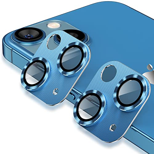 AFARER 2 Stück für iPhone 13/13 mini kameraschutz metall,9H Härte HD Kamera Schutzfolie Linse,Linsenschutz ultradünnes,gehärtet Glas Abdeckung,Panzer Schutz Folie,Starke Haftung kratzfeste,Blau