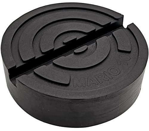 Mario10 Support de cric Rond Universel pour cric hydraulique, Protection de Rail à Fente en Caoutchouc, Protection de Soudure pincée 105 x 30 mm. (1 pièce) Tampon en Caoutchouc pour cric de Voiture.