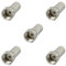 rocabo F-Stecker 4mm mit großer Mutter (5 Stück) - für Koxial- und SAT-Kabel - werkzeugloses Aufdrehen möglich - silber