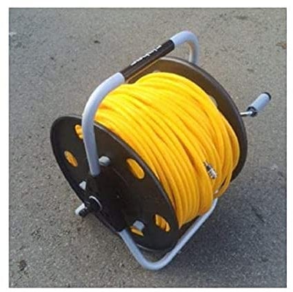 Bayersan Metal Hose Reel with 100 m of 6 mm Hose for Window Cleaners (Mini End Stop Female Or Rectus 21)