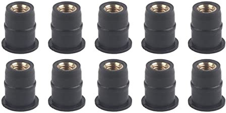 Bediffer 10 Pz M5 Dadi per Pozzetti di Gomma 5mm/0.2in Dadi per Parabrezza Metrici Moto Bulloni per Parabrezza Wellnut,altro