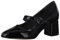 Jana Damen Pumps mit Riemen Lack Spitz Weite H Mehrweite, Schwarz (Black Patent), 40 EU
