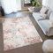 TAPISO Toscana Teppich Bedruckter Teppich Blau Beige Vintage Meliert Verwischt Waschbar rutschfest Wohnzimmer Schlafzimmer Büro Modern Design 140 x 200 cm