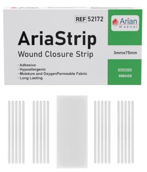 Ariastrip 3mm x 75mm 250 Sterile Skin Wound Closure Suture Strips for Incisions, Cuts and Lacerations
