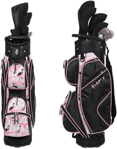 Nancy Lopez Golf – Ashley 18-teiliges komplettes Golfschläger-Set – Flamingo – linke Hand