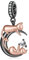 NINGAN 925 Argento E Oro Rosa Gattino Ciondolo Charm Nero Compatibile Signore Bracciale Collana Regalo Di Compleanno Per La Famiglia Di Un Amico