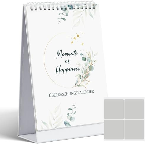 Tenare Rubbellos Kalender für Gemeinsame Aktivitäten Jahresunabhängiger Tischkalender mit 12 Rubbelaufklebern Kalender zum Selbstgestalten Bastelkalender Geschenk für Weihnachten Geburtstag Hochzeit