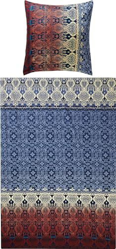 REDBEST Bettwäsche Renforcé blau Größe 1x 135x200 cm + 1x 80x80 cm
