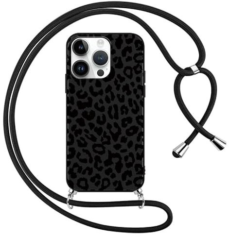 Foonary Handyband Hülle mit Band für iPhone 11 Pro Max 6,5 Handyhülle, Leopard Design Kette Necklace Case mit Kordel zum Umhängen Silikon Schutzhülle Cover Schnur für iPhone 11 Pro Max