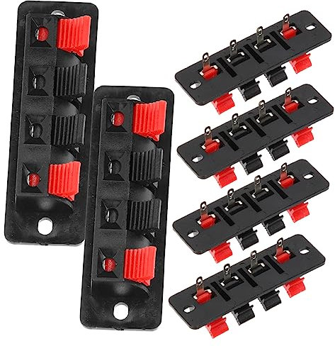 Homoyoyo 6 Piezas Conectores de terminales de Altavoz Placa de conexión de terminales Bloque de regleta de terminales estéreo Conectores Altavoces Amplificador Conector de Altavoz de Cable
