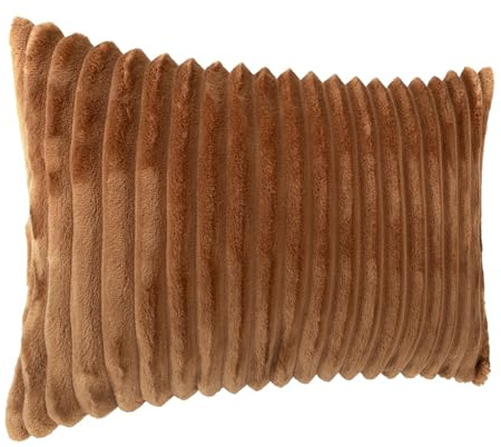 Dekokissen Kissenbezug Sofakissen Pillow Plüsch Kuschelkissen Zierkissen Cord Kissen Couchkissen Kord Kissenhülle ultraweich gestreift Lilli 30x50cm ohne Füllung Fuchsrot