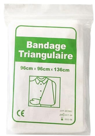 Kexpery Bandage de Premiers Secours Triangulaire Non-tissé Bandage de Premiers Secours d'urgence Pansement Médical pour la Fixation des Fractures