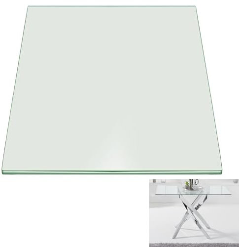 SXKJQER Glasplatte Quadratisch Glasscheibe Tischplatte Glas Kaminplatte Kaminglas DIY Tisch, Glasscheibe, Tischplatte Aus Sicherheitsglas, für Esstisch, Couchtisch, Zuhause und Büro(60x60cm)