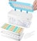 Ice Cube Tray, Square Ice Cube Maker with Lid and Bin, Double Layers and Spill-Proof Large Ice Cube Moulds with Scoop, Easy Release & BPA Free 64 Ice Trays for Freezer, Whiskey, Cocktails (Baby Blue)