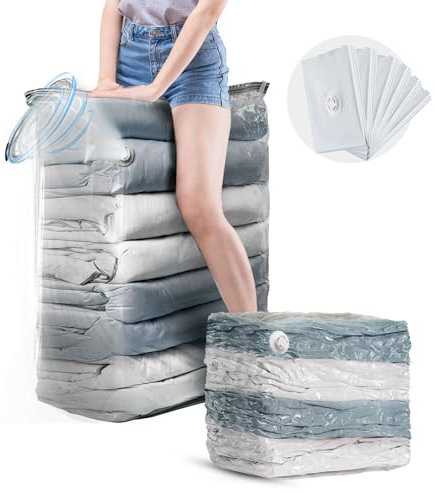 TAILI Vacuum Storage Bags 6 Pack, Jumbo Cube Transparent(31x40x15 Inch), Extra Large Vacuum Bags for Comforters Blankets Bedding Duvet, Closet Organizers,Space Saver