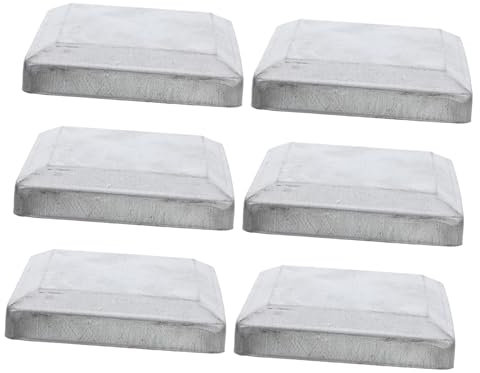 HOMOCONO Améliorez Votre Clôture De Jardin Lot De 6 Capuchons De Poteaux Carrés En Métal Pour Poteaux De Clôture Capuchons Décoratifs Faciles À Installer