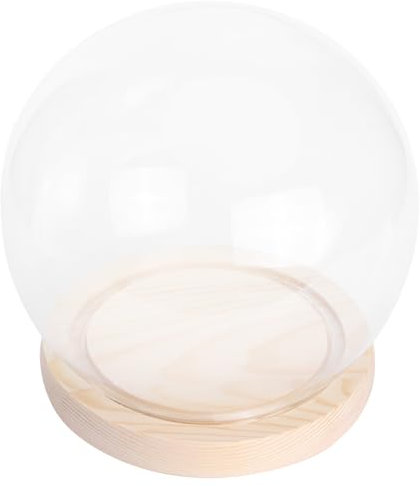 Angoily Couvercle Verre pour Présentoir Cloche de Vitrine pour Maquette de Verre pour Figurine Socle Stable