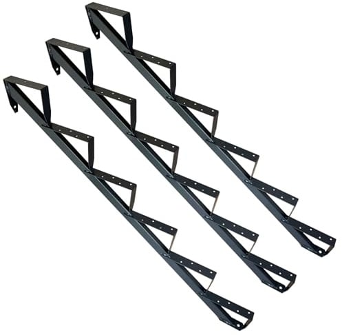 3x Treppenholm Holz-Treppe Treppenwange Treppenrahmen Anthrazit RAL 7016/Wählbar 2-6 Stufen (6 Stufen Holme)