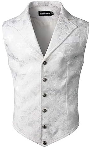 Generisch Anzugweste Herren - Zweireihig Slim Fit Herrenweste Herren Blazer Anzugwesten Wandern Herrenweste Camping Wandern Atmungsaktiv Sportweste Rave Outfit Paillettenweste
