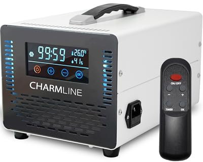 Charmline Intelligente Generatore di Ozono 60000mg/h con Telecomando, Purificatore d'Aria Deodorante per 500㎡, Purificatore Aria Ozono, Ozonizzatore per Ambienti, Camera per Animali, Auto, Bianco