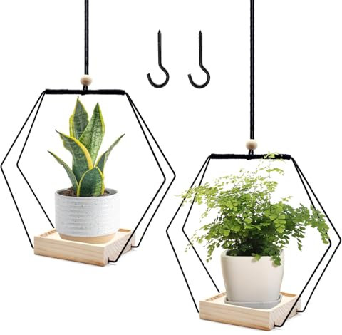 BDHYYM 2 Piezas Macetas Colgantes,Macetero Colgante para Colgar Planta Suspensión Colgador Cuerda de Algodón Colgar Macetas Colgante de Plantas Macrame Cesta Colgante de Interior y Exterior