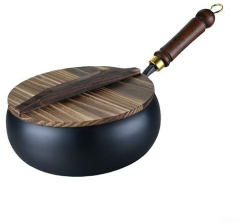 HOHOVYVY Cast Iron Pan Large Belly Pot Pure Hand Forged Small Frying Pan Uncoated Iron Pot (B)
