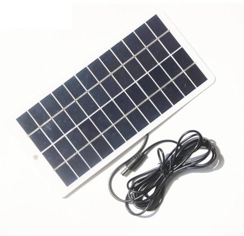Panneau solaire portable 5 W 12 V pour chargement de batteries de 3,7 V, panneau solaire polycristallin avec interface CC pour éclairage extérieur