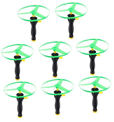 GALPADA 8pcs Non-glowing Flying Discs for Kids Pull String Flying Saucers Colorful Outdoor Toys for Boys and Girls Fun Plaything for Active Play Random Color