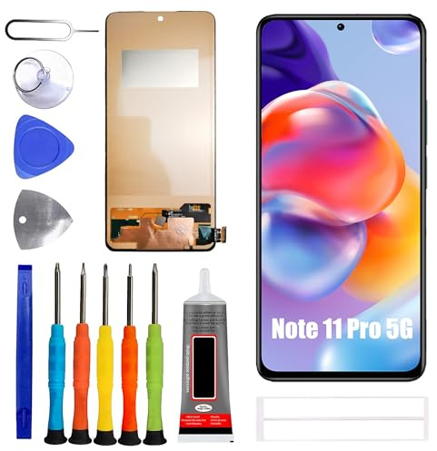 ERYNK Pantalla TFT para Redmi Note 11 Pro 5G 21091116I, 2201116SG [función INo Fingerprint Function] [6,67 pulgadas] Pantalla LCD táctil digitalizador con juego de herramientas