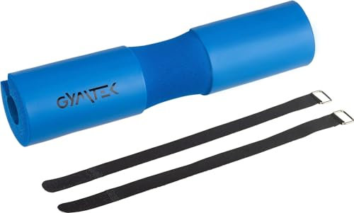 Gymtek Langhantel Polster, Barbell Pad, 45 cm x 8,5 cm, Hip Thrust Polster, Anti-Rutsch Nackenpolster Langhantel, Schaumstoffpolster Mit Zusätzlichen Sicherheitsgurten, Gym Zubehör