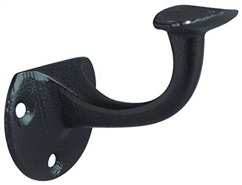 Handlaufträger Gusseisen schwarz lack.D.Wandplatte 53mm gewölbte Auflage DENI